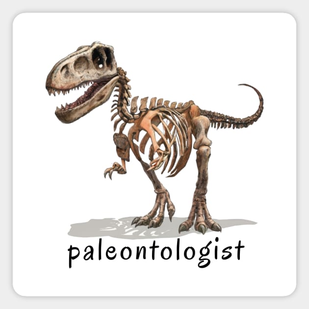 Paleontologist text with dinosaur illustration Magnet by byNIKA